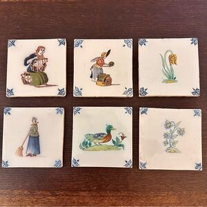 Heirloom Hand-Painted Delft Blue Tiles